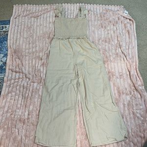 Love Tree Woman’s Sand Sleeveless Jumpsuit - Size Small